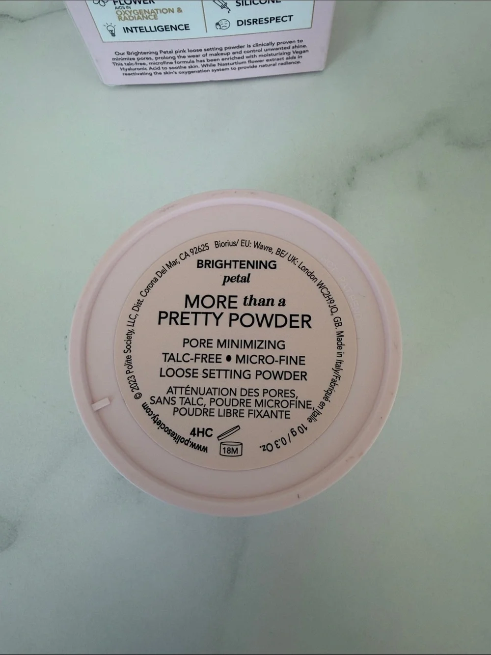 Polite Society makeup shine polite